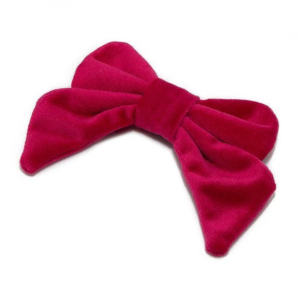 LELE SADOUGHI Fuchsia Petite Velvet Bow Barrette - Picture 5 of 8
